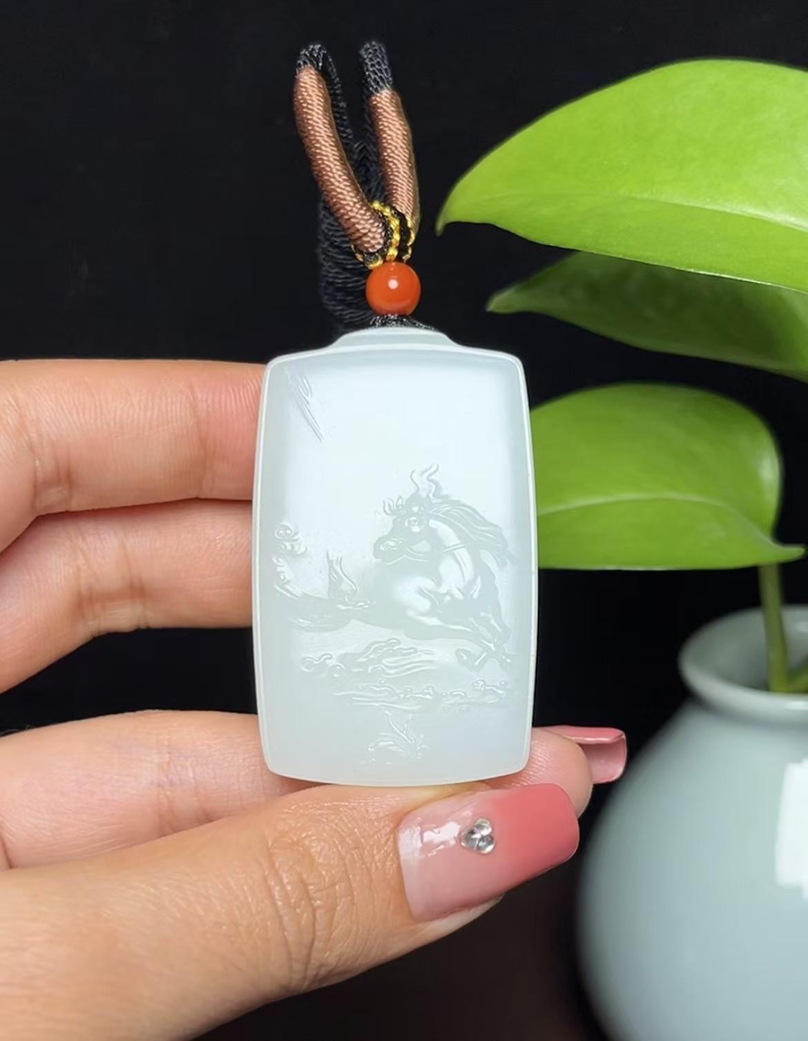 和田羊脂玉马到功成（38.2g）