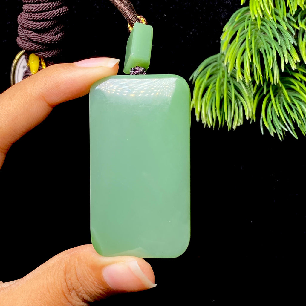 和田玉碧玉粉绿无事牌（40.3g）