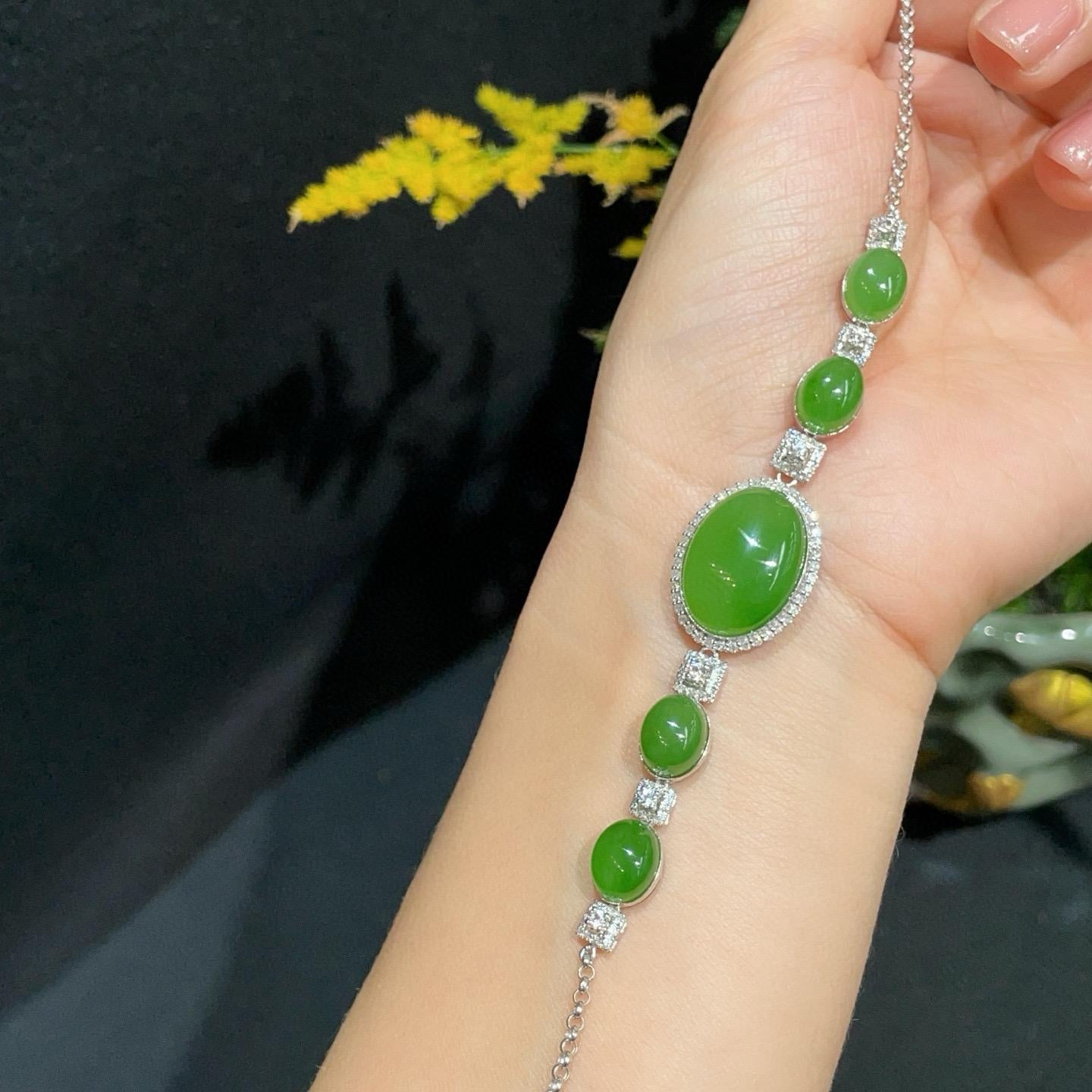 碧玉18k金苹果绿手链01024454（9.8g）