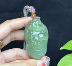 和田玉碧玉粉青猫眼佛公（73.6g）