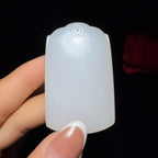 和田玉羊脂白玉平安无事牌对牌（46.5g）