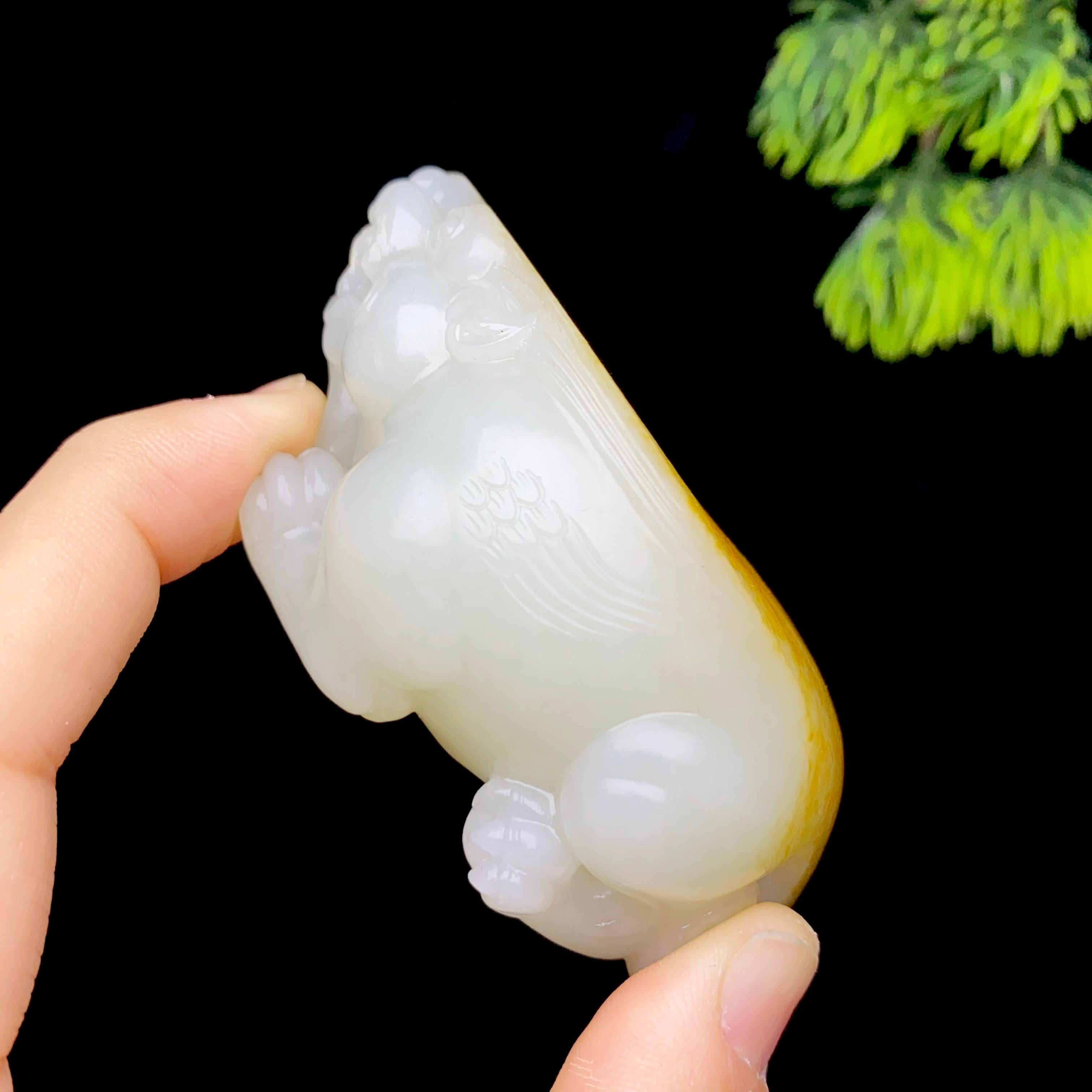 和田玉籽料貔貅（128.9g）