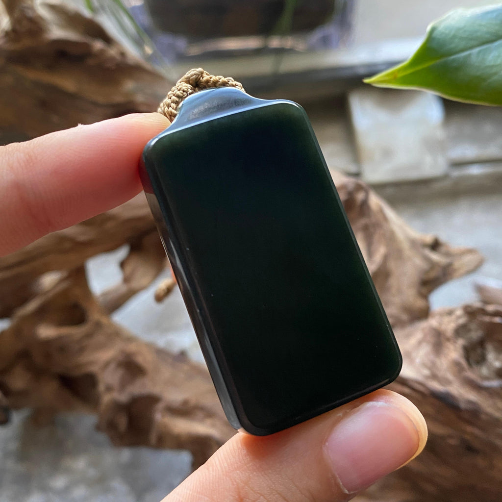 和田玉黑青无事牌（34.5g）