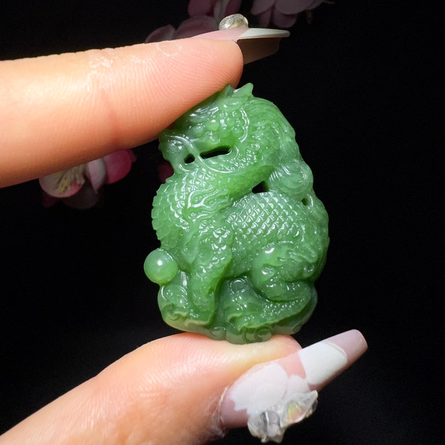和田玉碧玉挂件麒麟（16.9g）