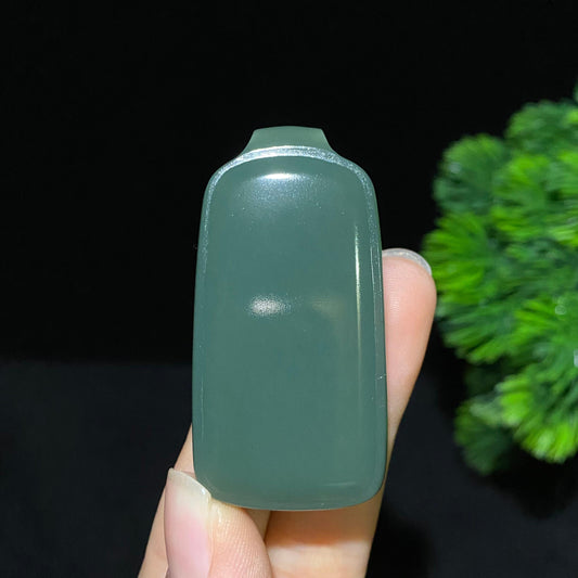和田玉沙枣青平安无事牌挂件（41.0g）