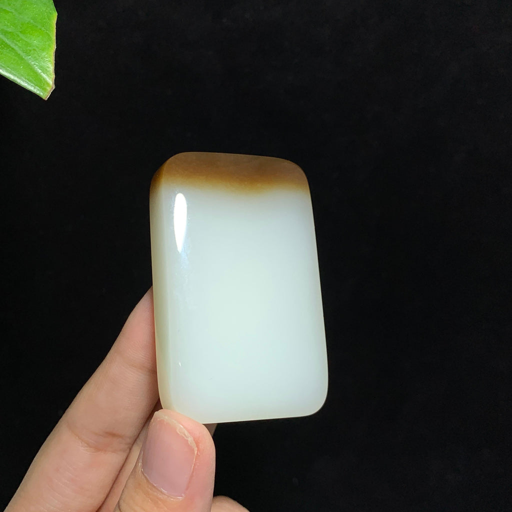 和田山料羊脂糖白玉无事牌挂件（65.0g）