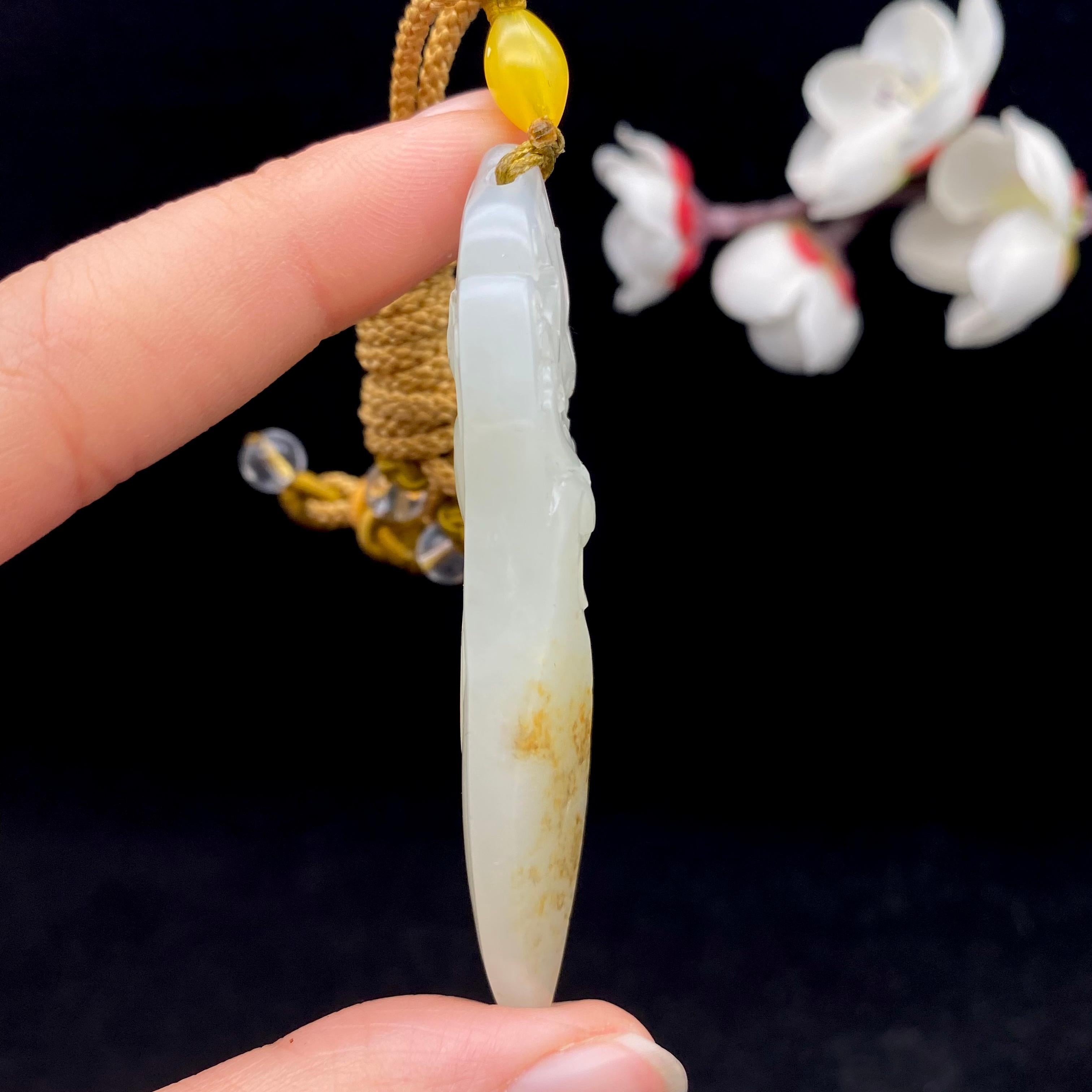 和田玉籽料【仿古龙】挂件（22.2g）