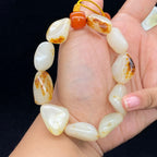 和田玉洒红皮籽料【精品手串】（64.2g）