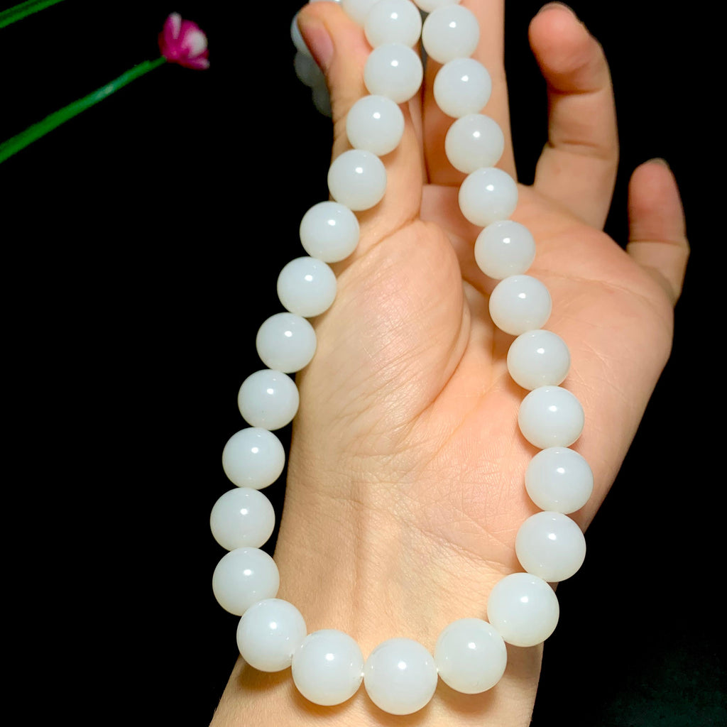 和田精品白玉圆珠项链（105.7g）