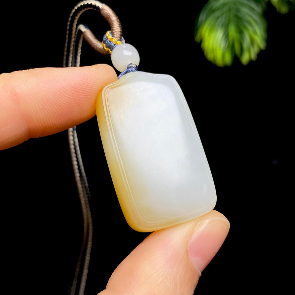 和田玉糖白无事牌（17.4g）