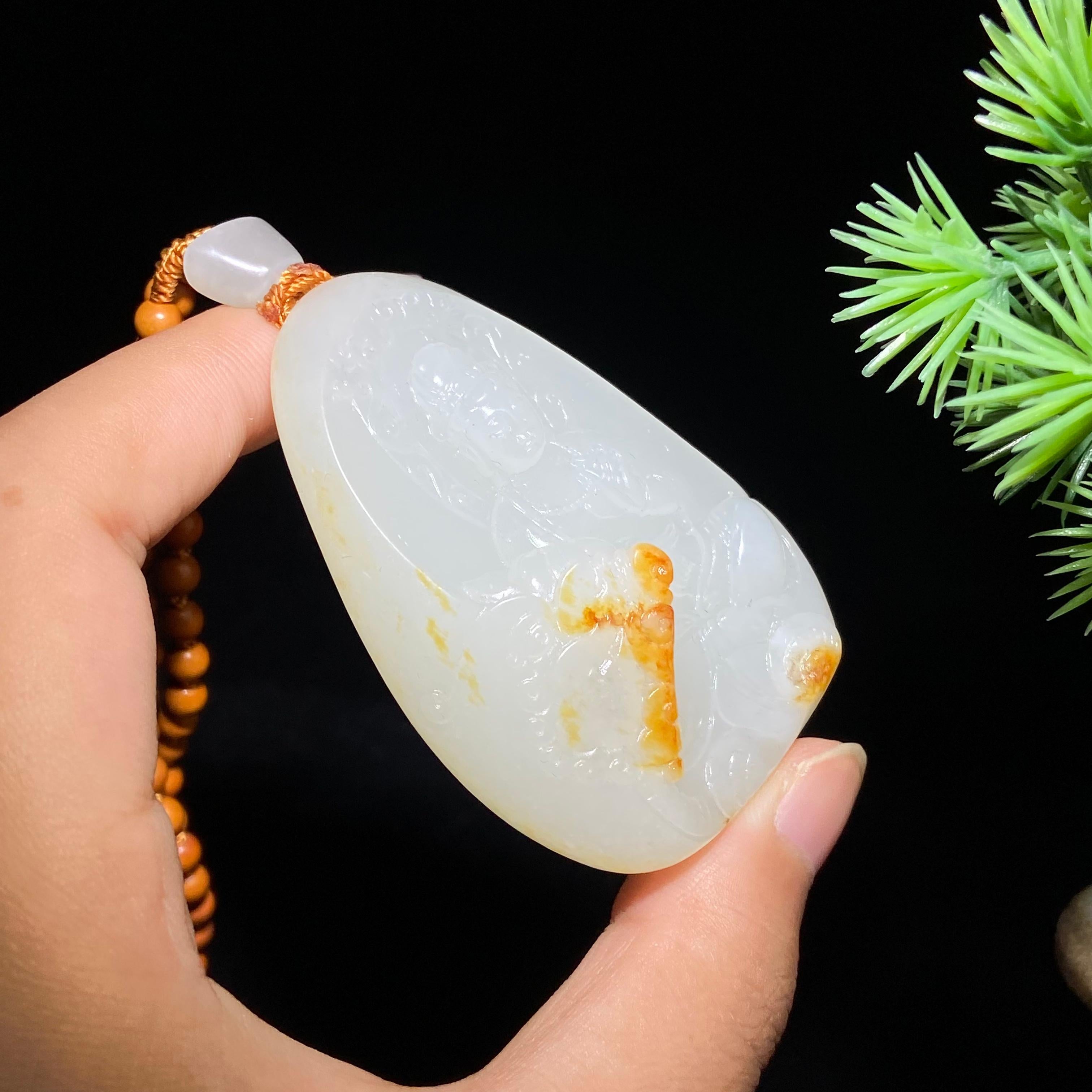 和田玉籽料普贤菩萨（54.3g）
