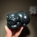 和田黑青手把件猪（210.7g）