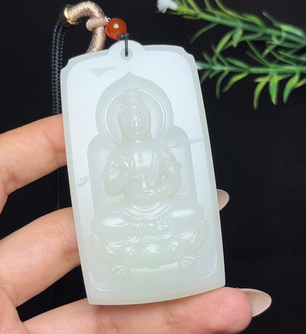 和田玉羊脂白玉大牌观音（109.5g）