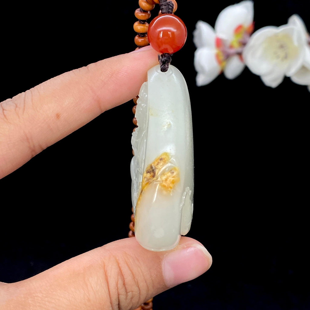 和田玉白玉籽料【坐观音】挂件（67.3g）