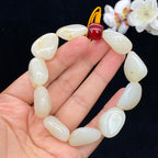 和田玉白玉带黄皮籽料【精品手串】（62.7g）