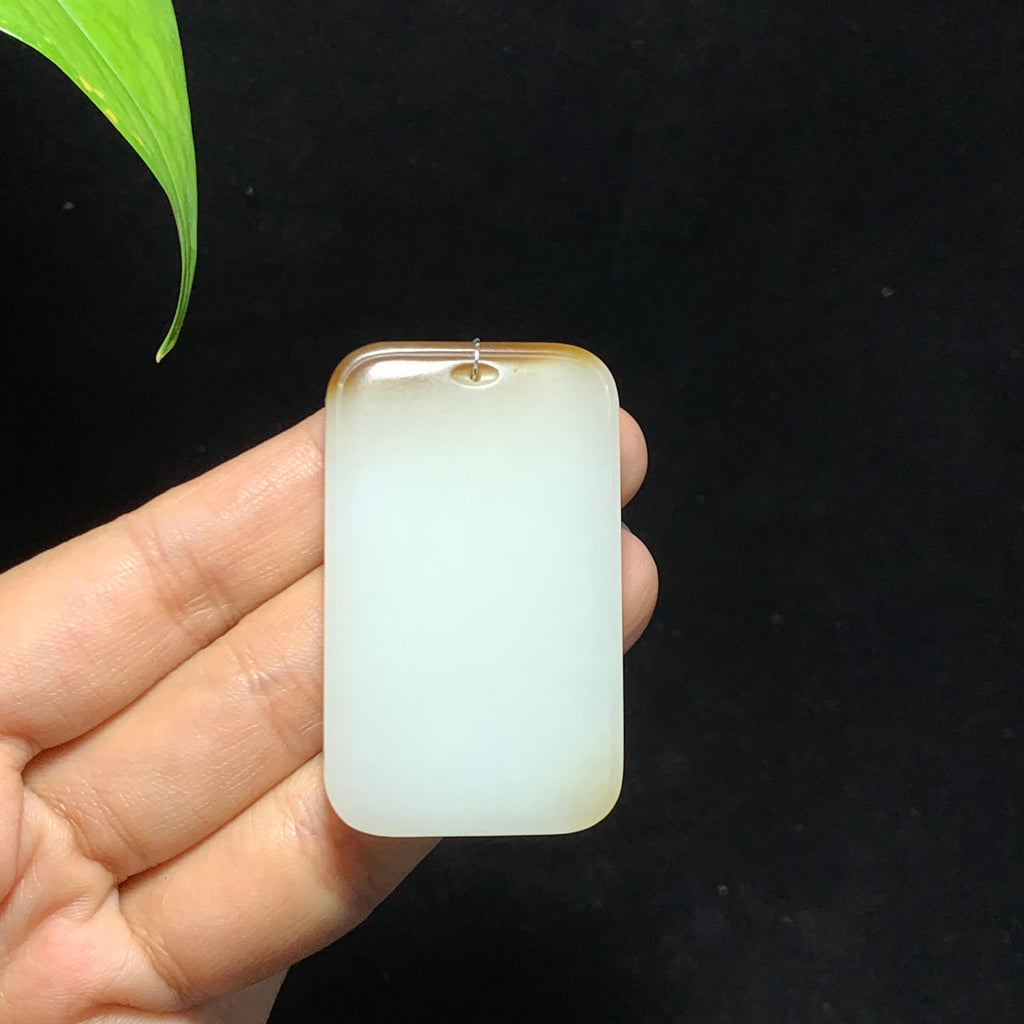 和田山料糖白玉无事牌挂件（42.3g）