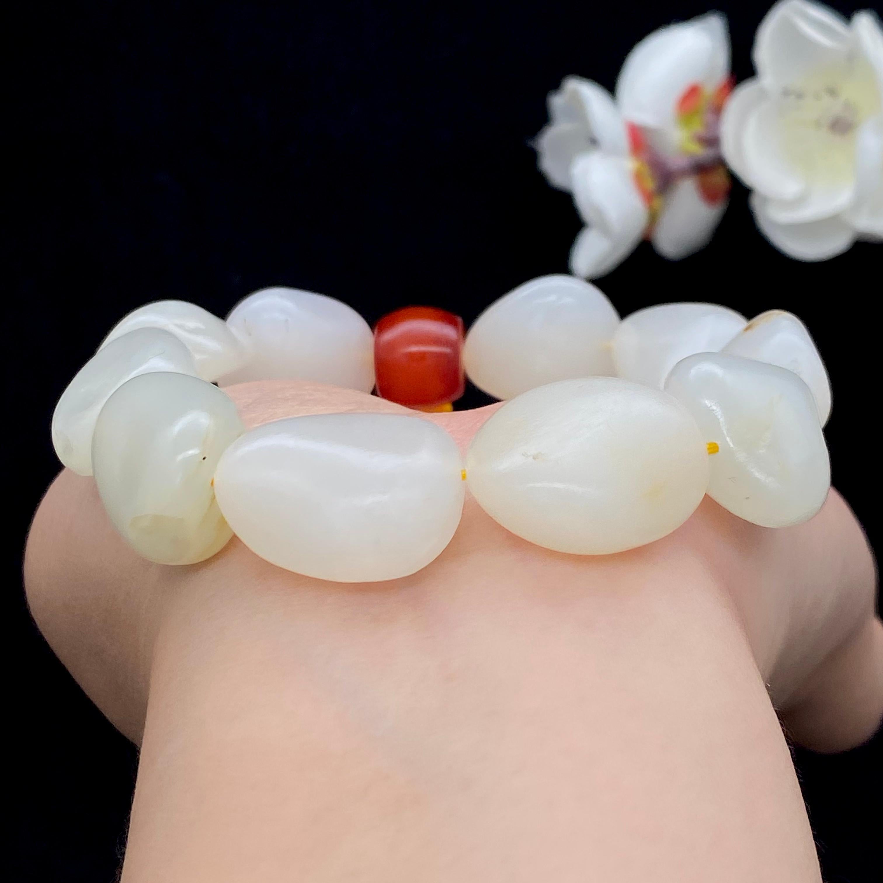 和田玉白玉籽料【精品手串】（60.3g）