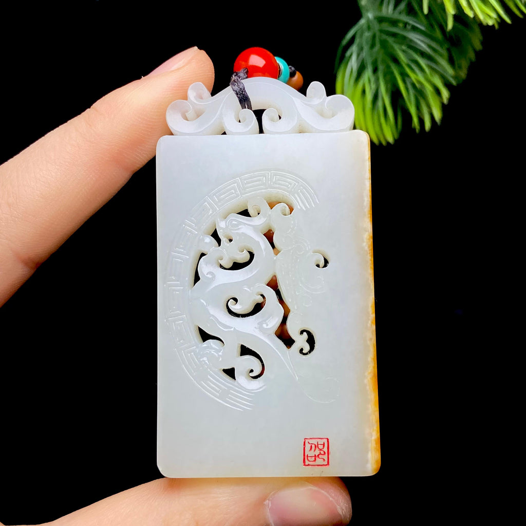 和田玉籽料龙凤呈祥（61.0g）