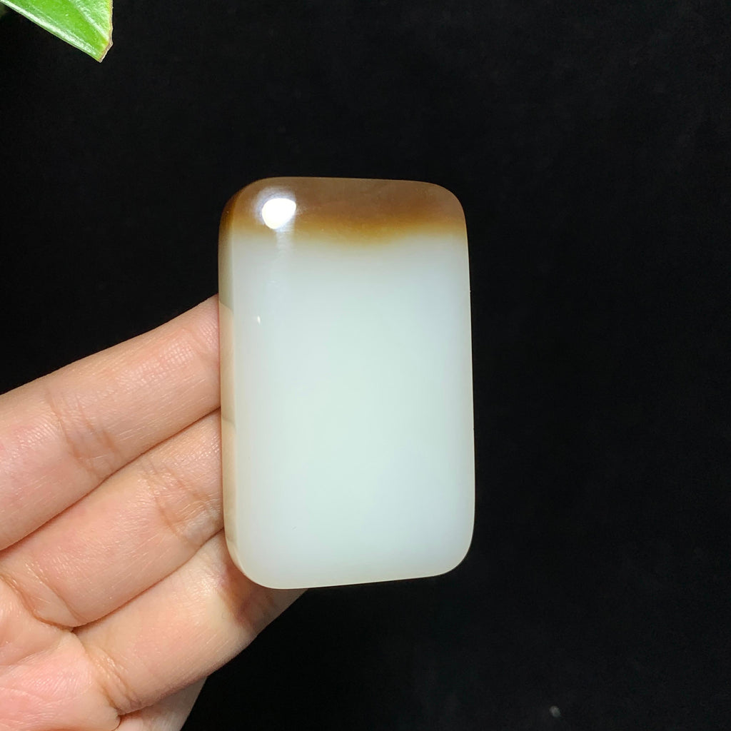 和田山料羊脂糖白玉无事牌挂件（65.0g）