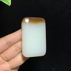 和田山料羊脂糖白玉无事牌挂件（65.0g）