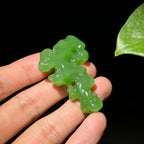 和田玉碧玉冰底苹果绿太湖石挂件（20.0g）