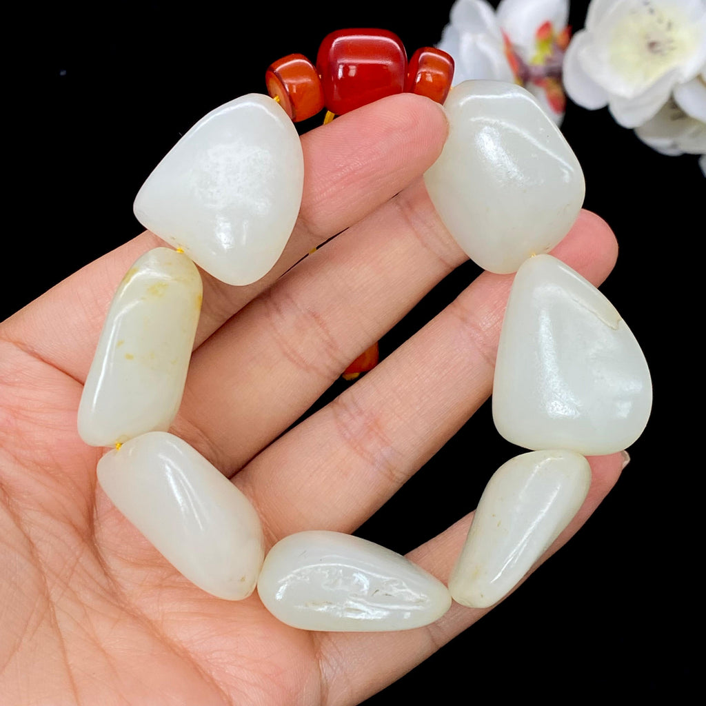 和田玉-白玉籽料【精品手串】（91.9g）
