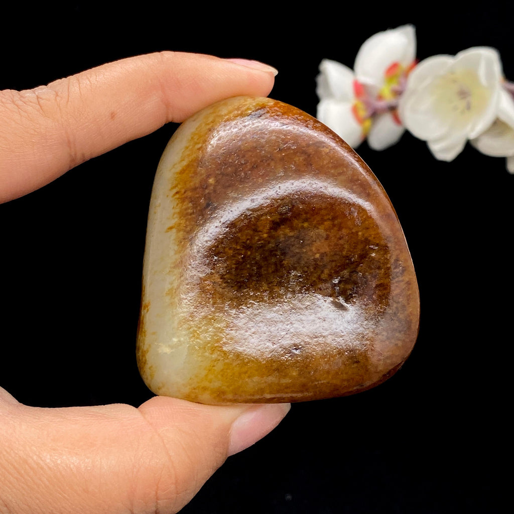 【甄选】和田玉聚黄皮籽料手把件（197.8g）