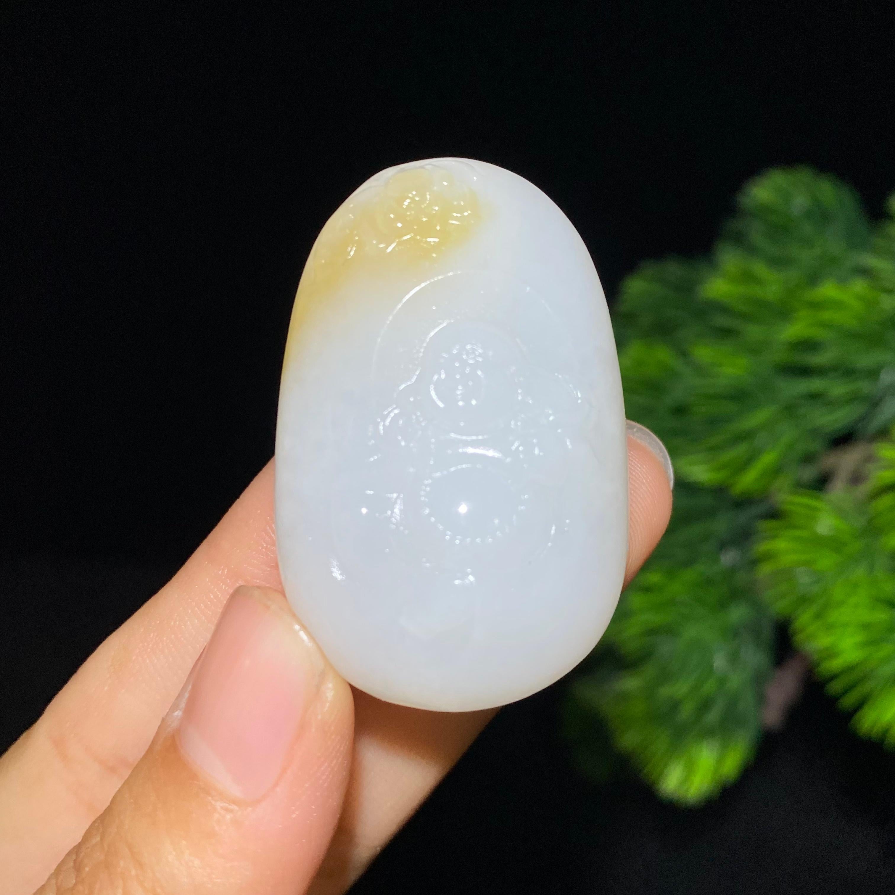 和田糖白玉佛公挂件（34.0g）