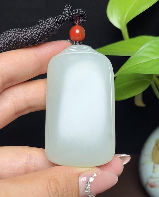 和田玉籽料平安无事牌（58.7g）