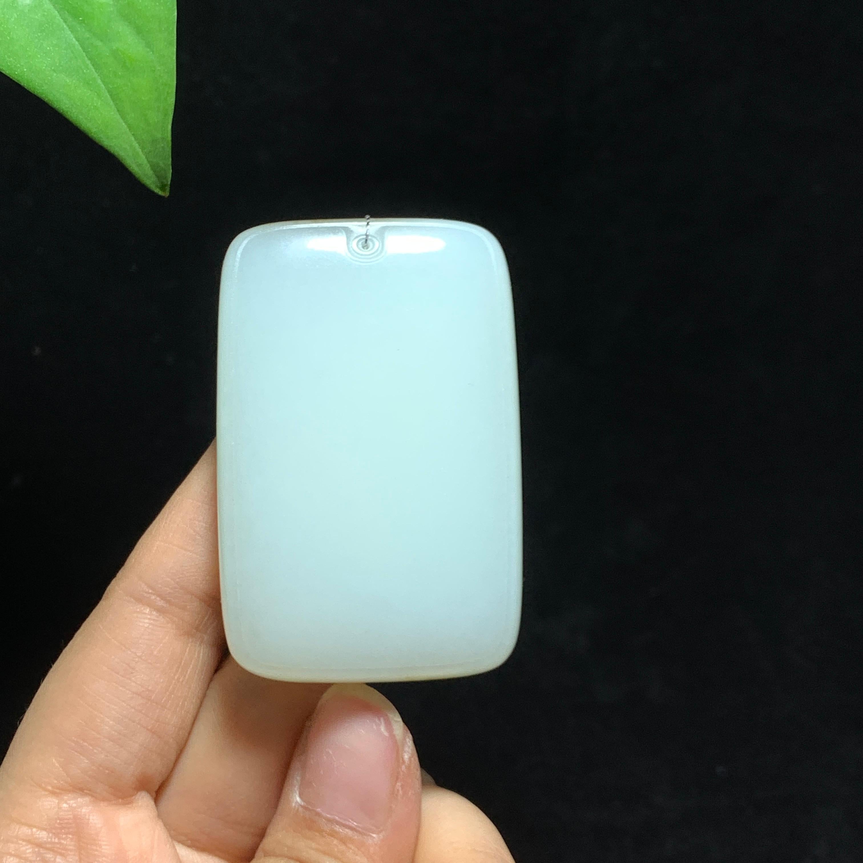 和田山料糖白玉无事牌挂件（65.9g）