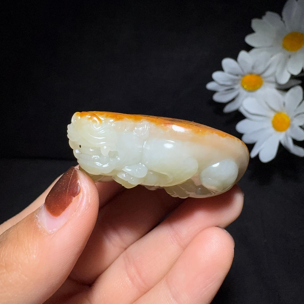 精品和田玉籽料手把件龙龟（51.0g）