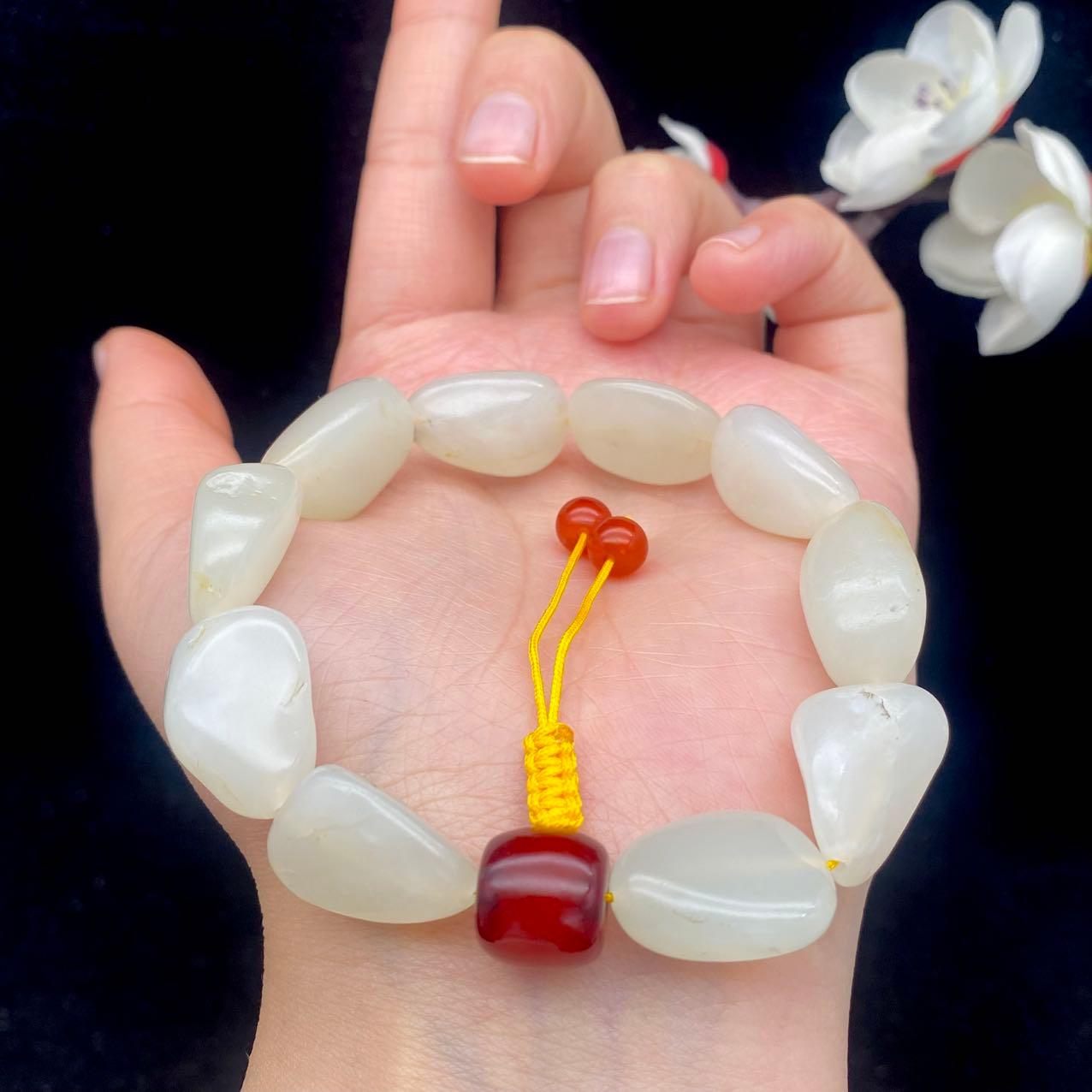 和田玉白玉籽料【精品手串】（39.1g）