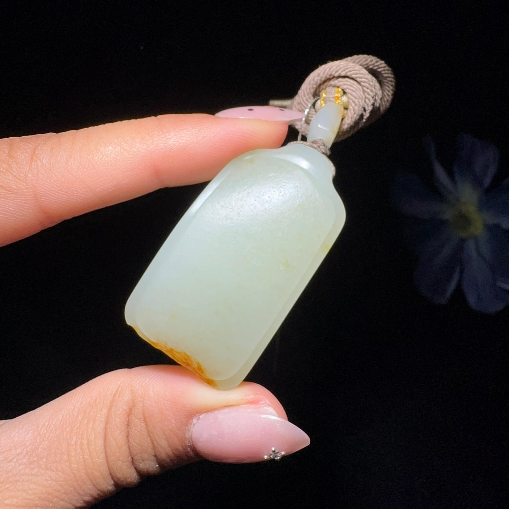 和田玉籽料平安无事牌（37.7g）
