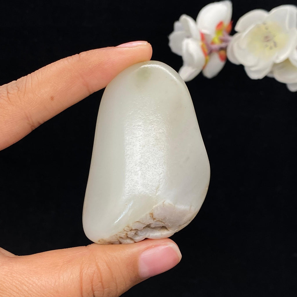 和田玉白玉籽料手把件（80.8g）