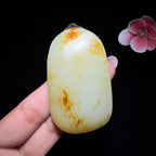 秒杀和田玉籽料平安无事牌（58.2g）