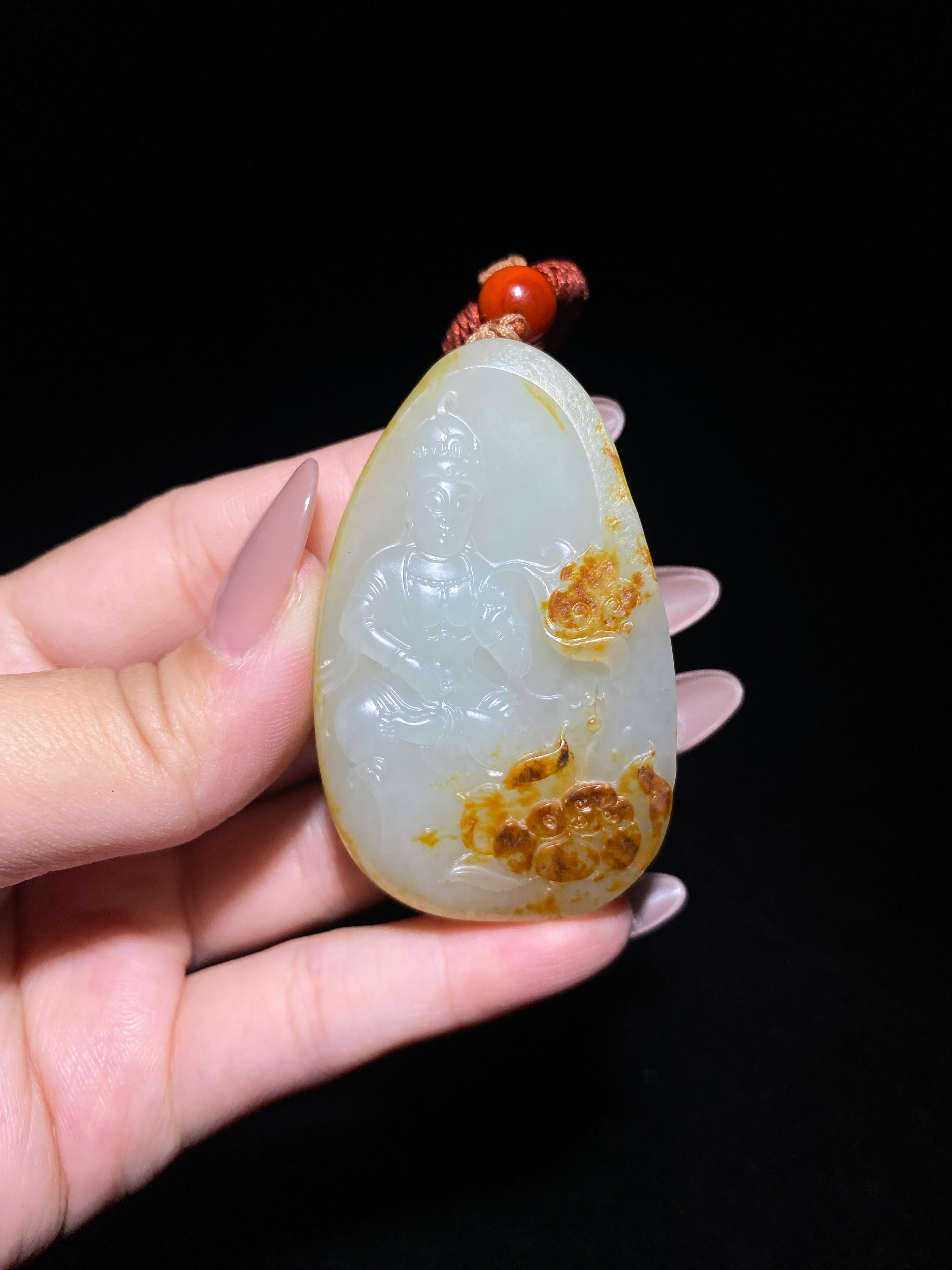 和田玉籽料红皮观音（55.8g）