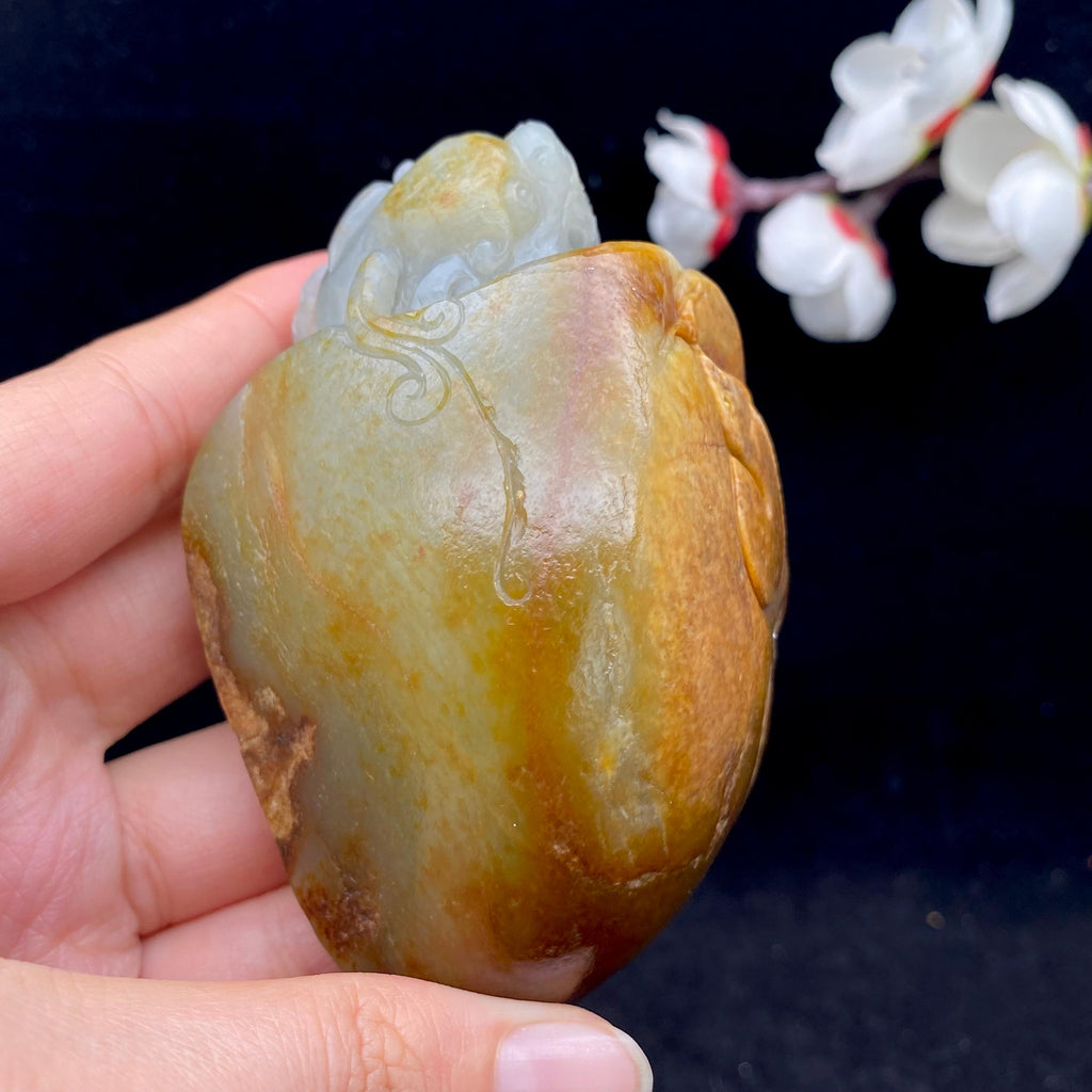 和田玉青花籽料【龙龟】手把件（268.2g）