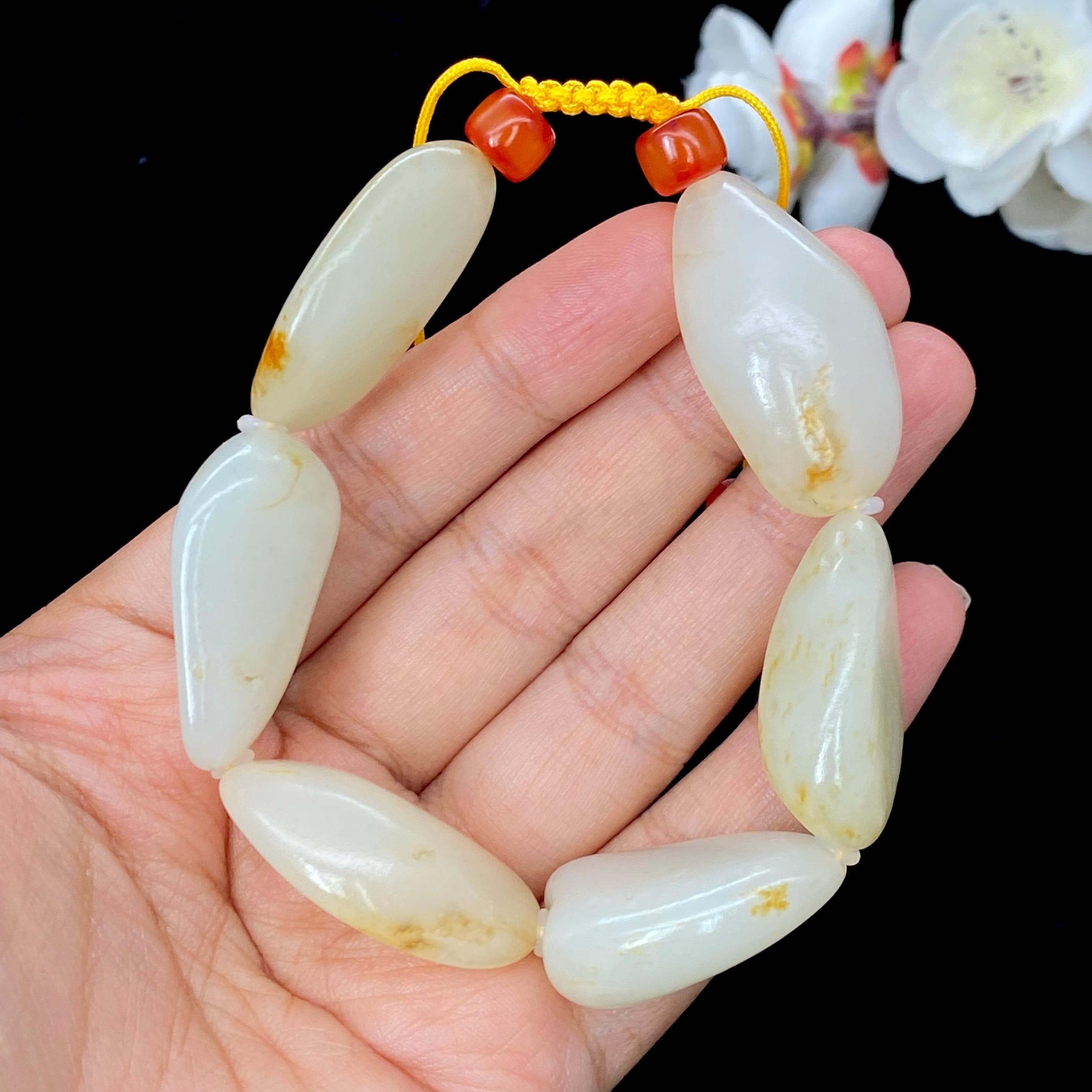 和田玉洒金皮籽料【精品手串】（67.6g）