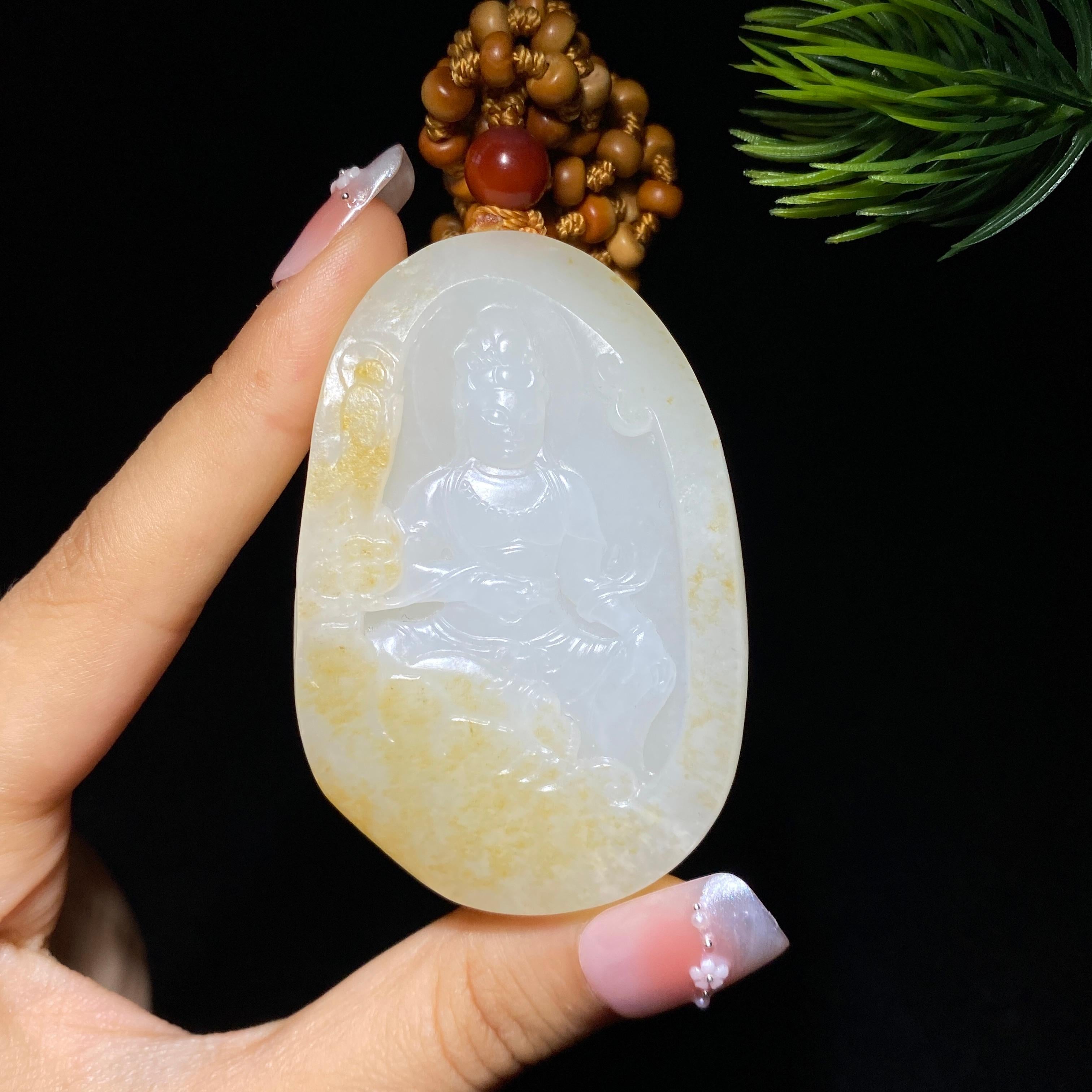 和田玉籽料观音（92.8g）