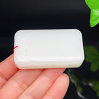 和田玉羊脂白玉平安无事牌玉牌（61.24g）
