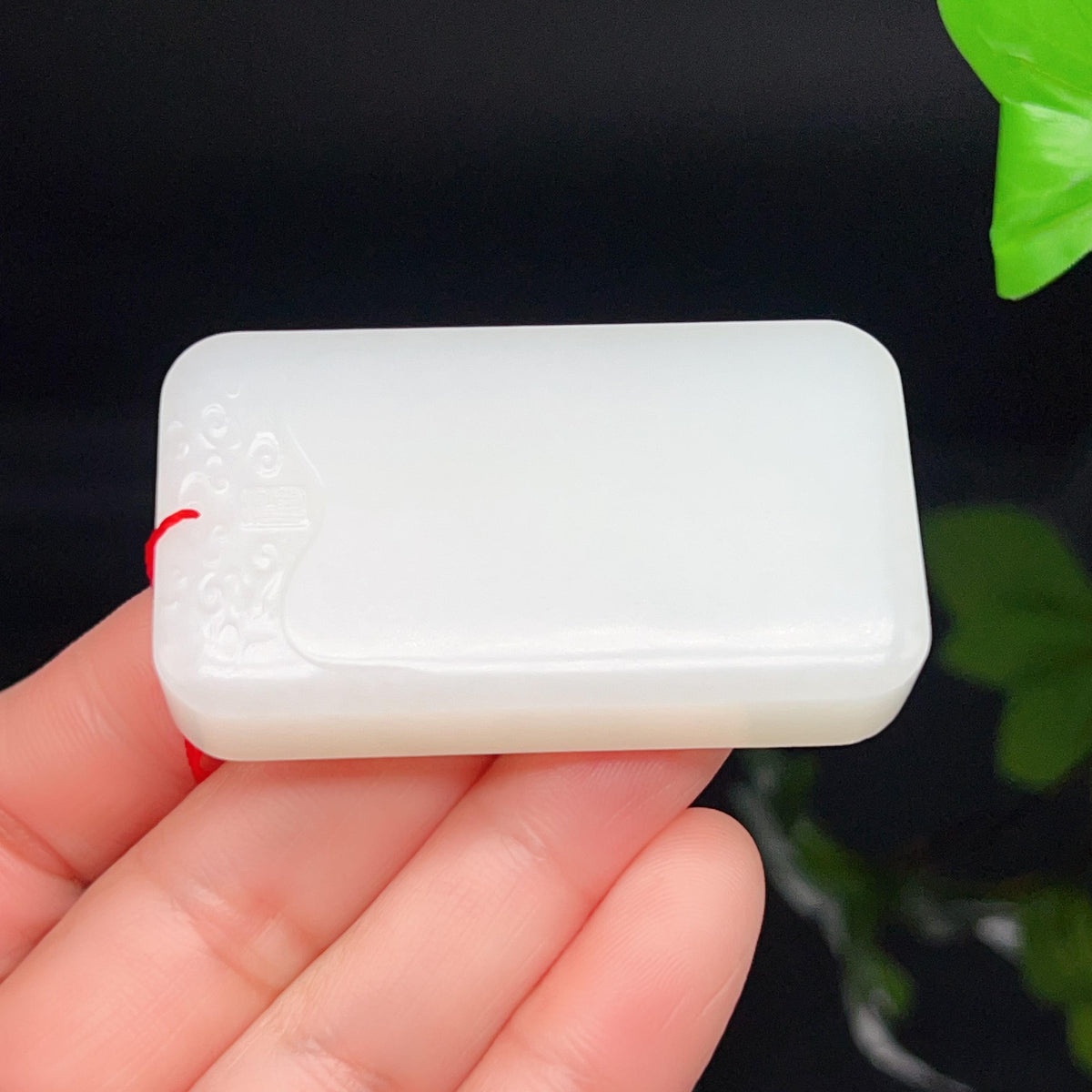 和田玉羊脂白玉平安无事牌玉牌（61.24g）