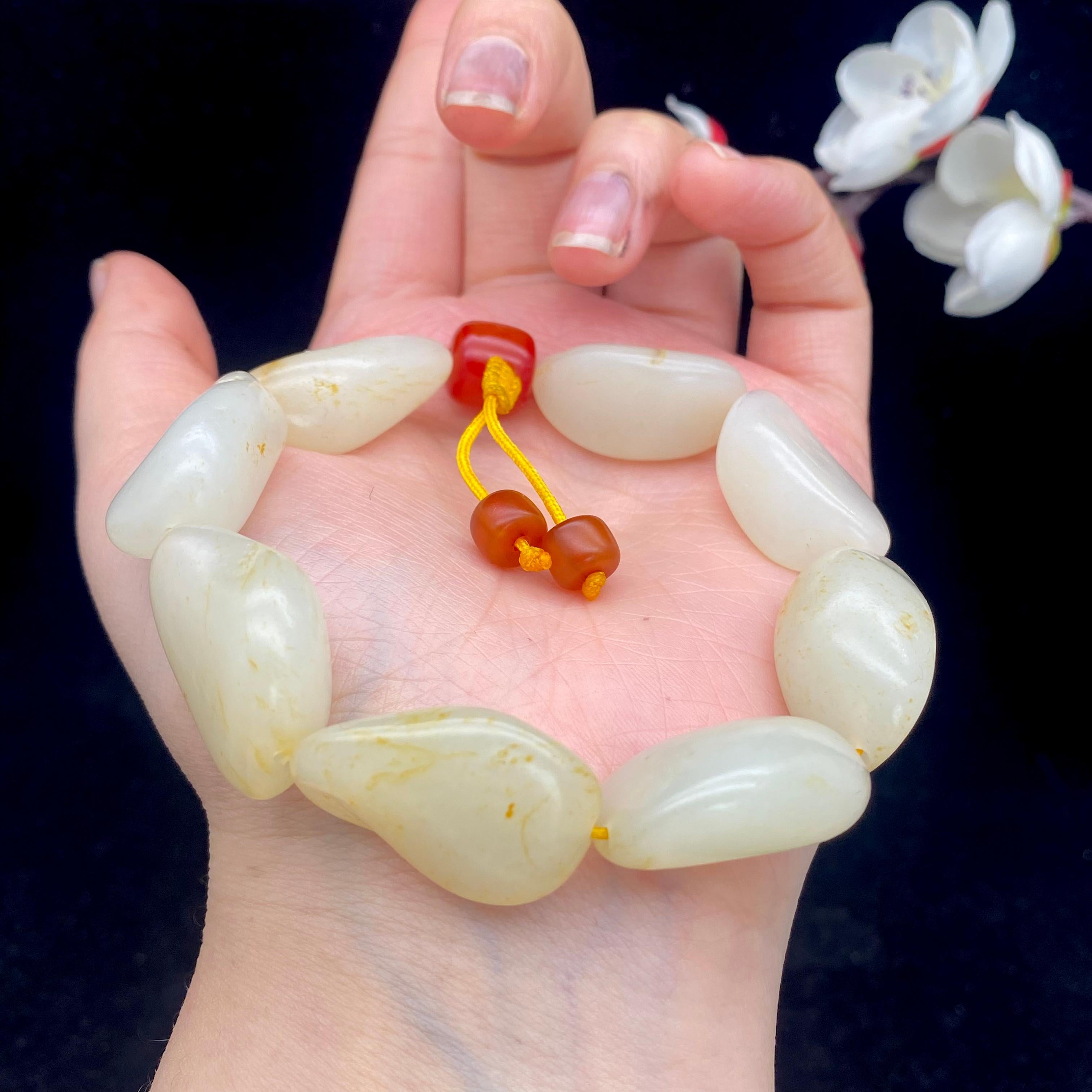 和田玉洒金皮籽料【精品手串】（64g）