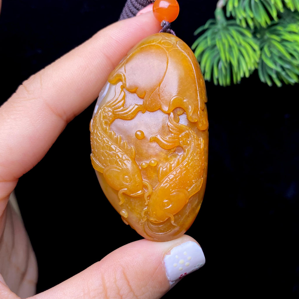 和田玉籽料年年有余（53.4g）