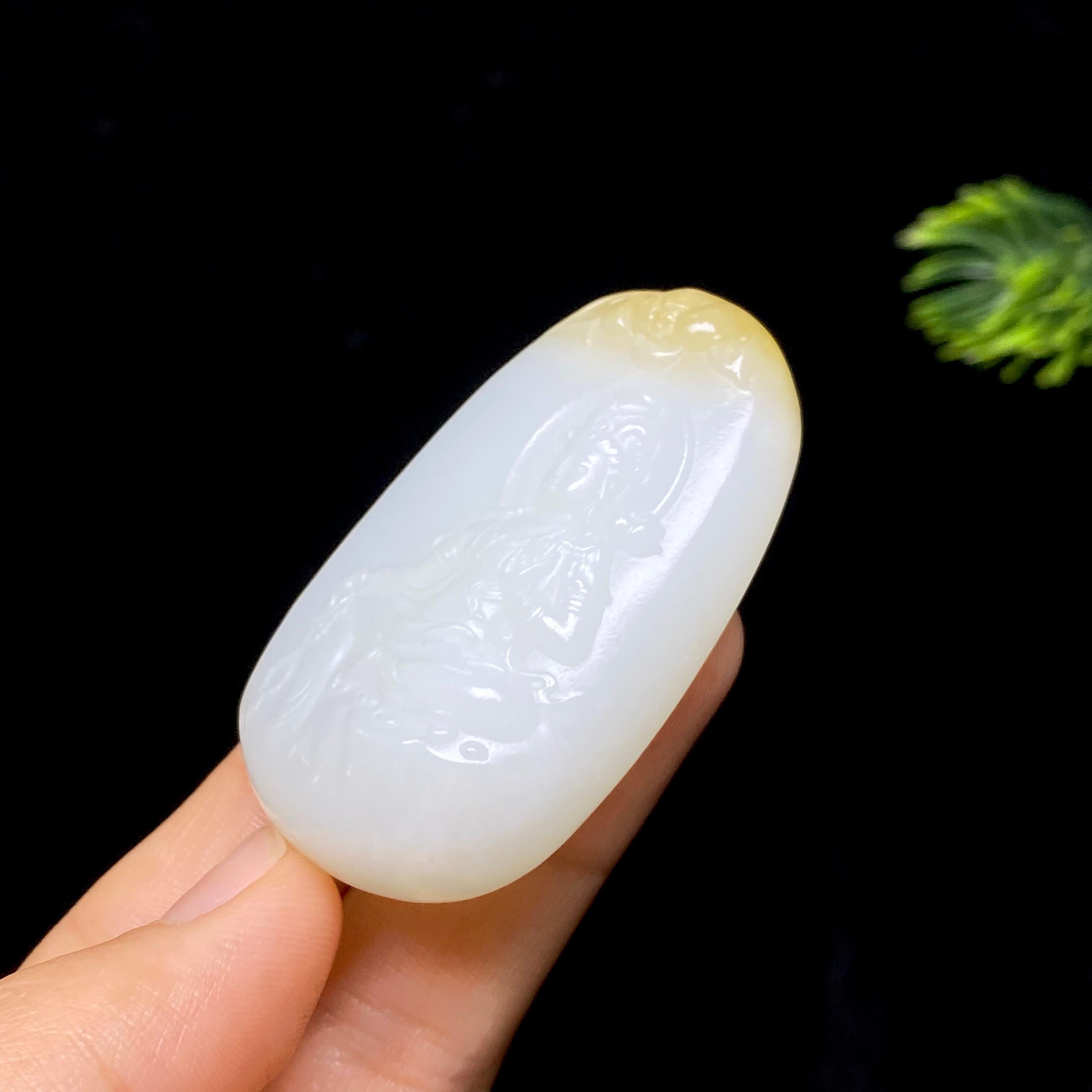 和田玉糖白观音12604220344（42.4g）