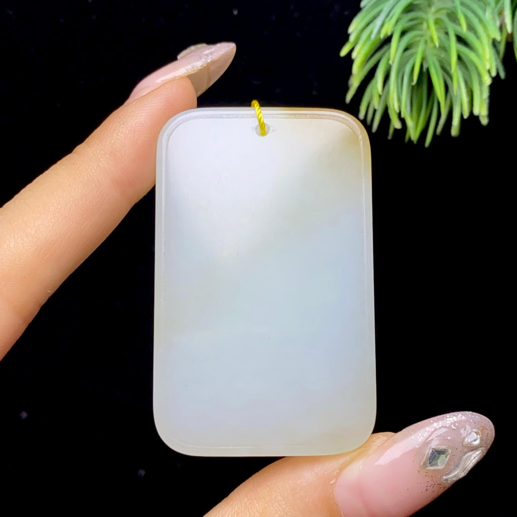 和田玉糖白无事牌（34.1g）