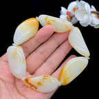和田玉洒红皮籽料【精品手串】（109.7g）