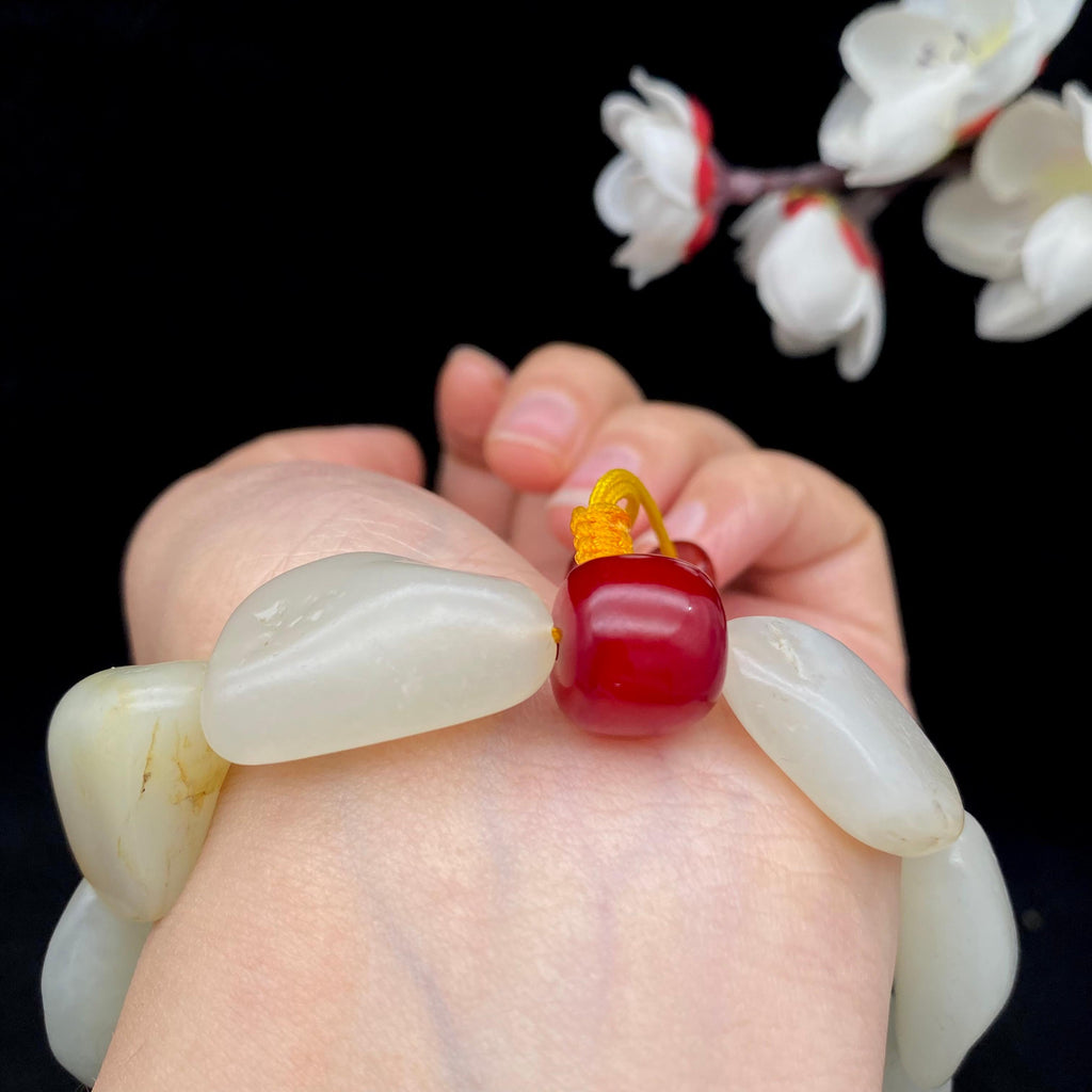 和田玉白玉【精品手串】（56g）