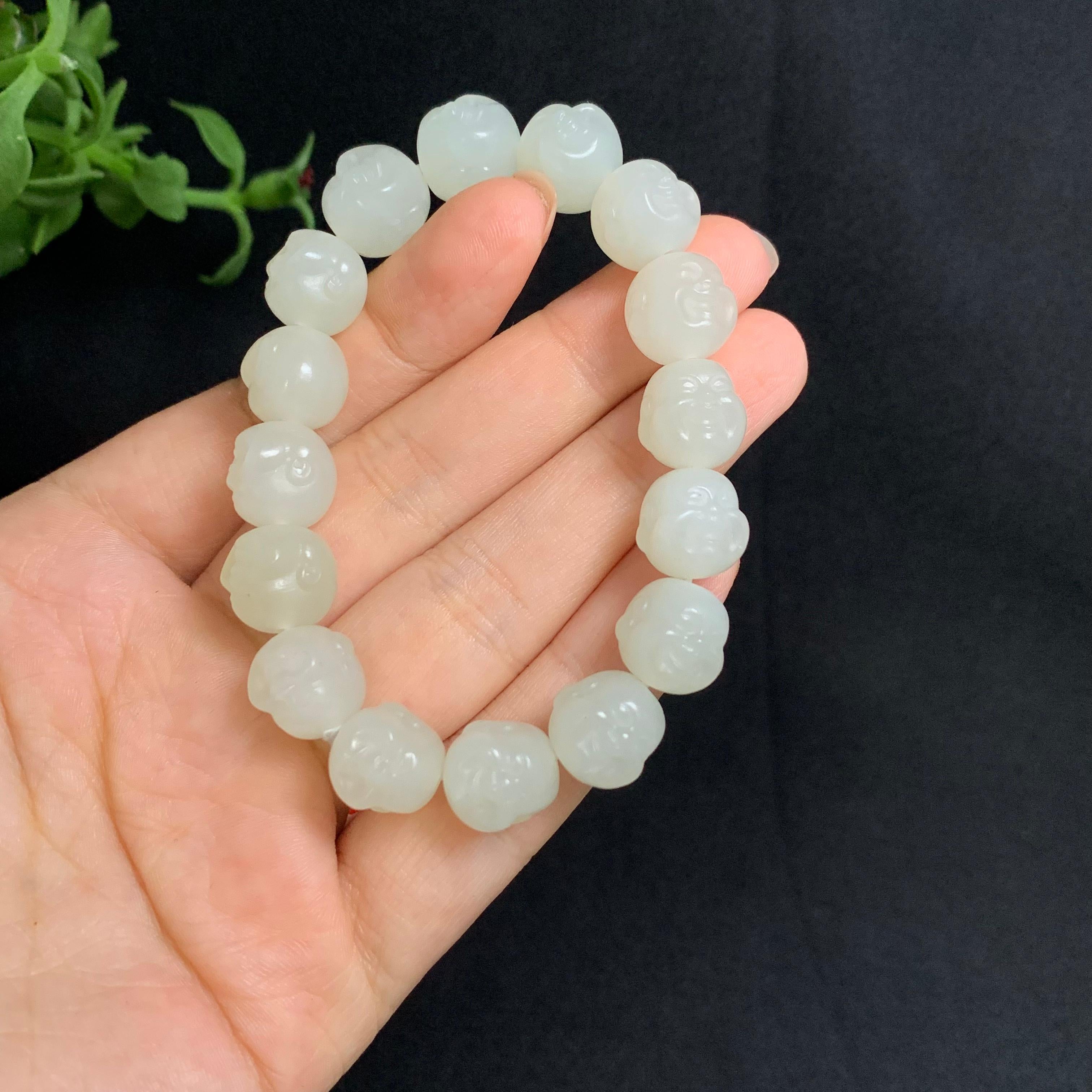 和田山料白玉佛头手串（37.0g）