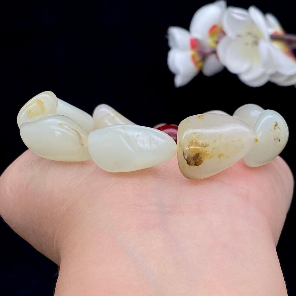 和田玉洒金皮籽料【精品手串】（56.4g）