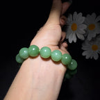 和田玉碧玉圆珠手串（53.2g）